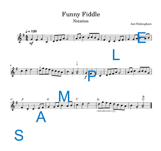 notate your audio track for any solo instrument