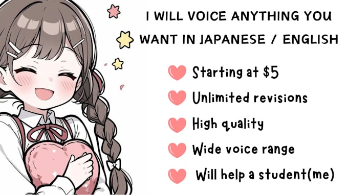 record japanese voice for games, animation, and character