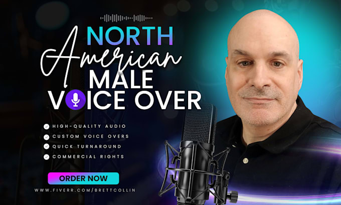 deliver a north american male voice over in english