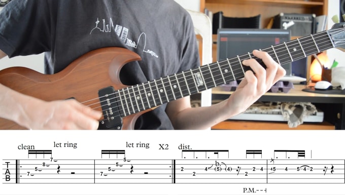 create a pro guitar video tutorial or tab for any song