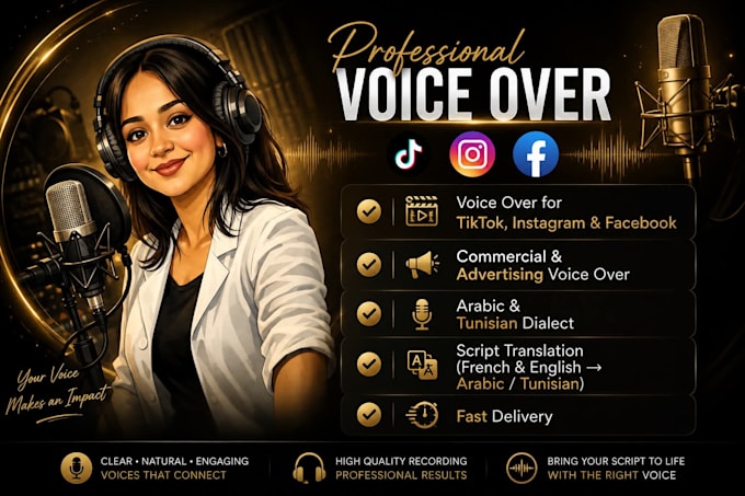 record a professional arabic and tunisian voice over