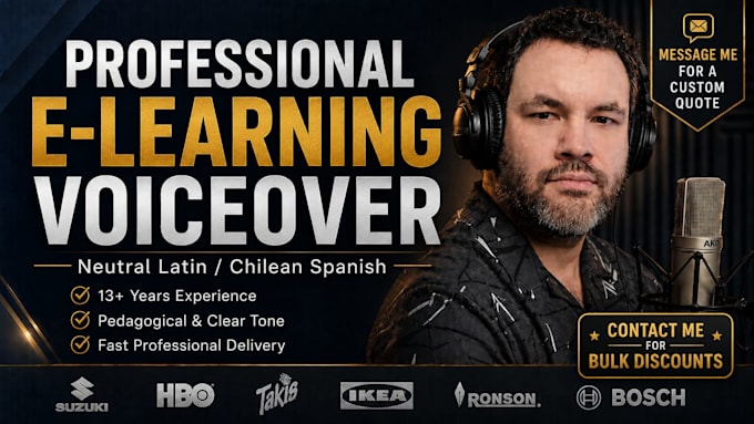be your professional neutral spanish or chilean voice for e learning