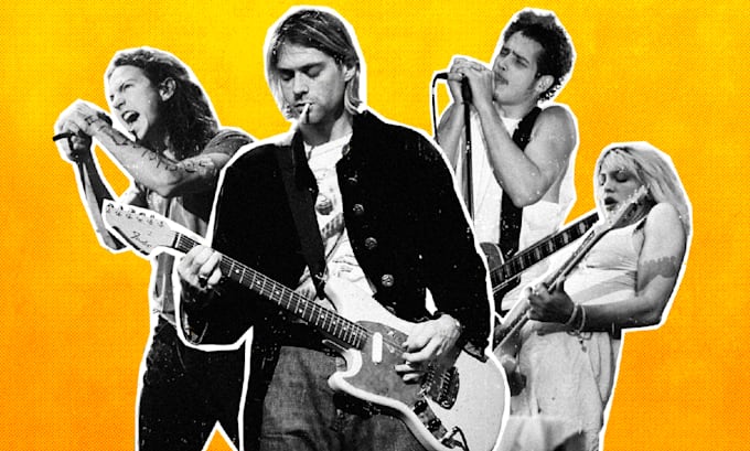 record grunge rock rhythm and lead guitars for your project