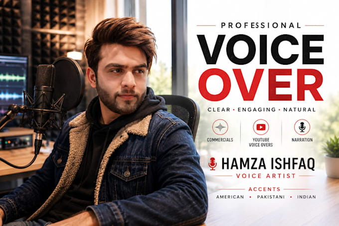 do american or pakistani voice over for youtube and animation
