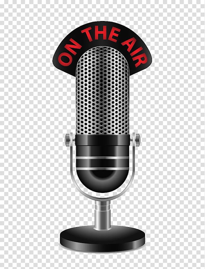 record an announcer radio station style male voice over in studio quality