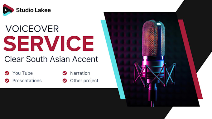 voice over in english with clear south asian accent for you