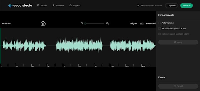 do audio enhancement and background noise echo removal