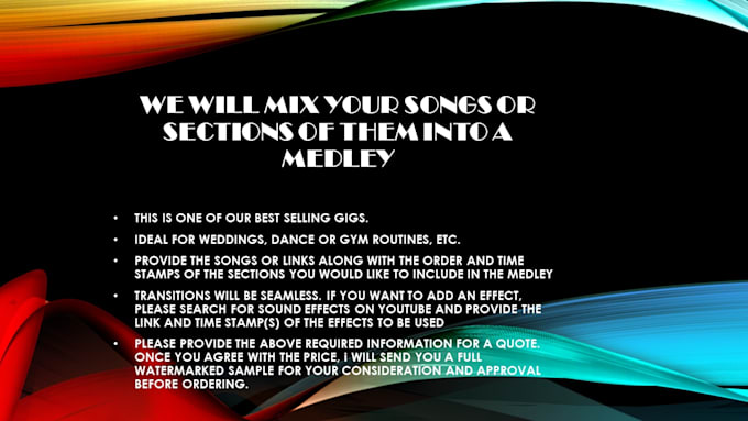 mix your audio files into a medley