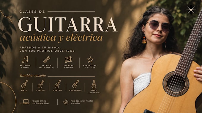 clases de guitarra acústica o eléctrica adaptadas a ti