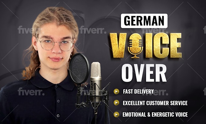 record a german voiceover in an energetic voice for your commercial