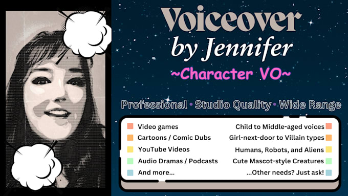provide professional character voiceover for your project