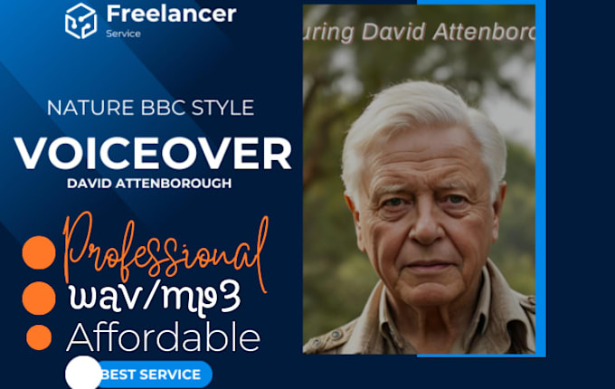 Do voice over of david attenborough with impression by Noornu Fiverr