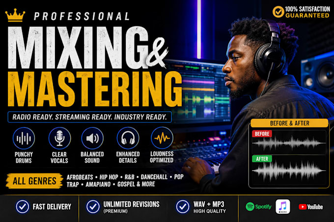 deliver a clean, professional mix and master