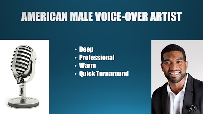 record a deep, vog, radio, american male voice over