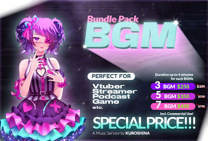 produce bundle pack original bgm for vtuber streamer