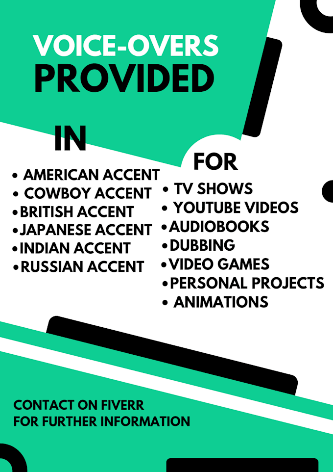 provide voice overs in various accents