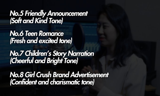 record a professional female korean voiceover