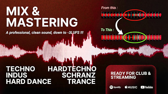 mix and master your techno, hardtechno track to professional and powerful sound