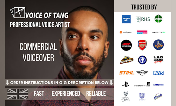 record a professional commercial male voiceover with a london accent