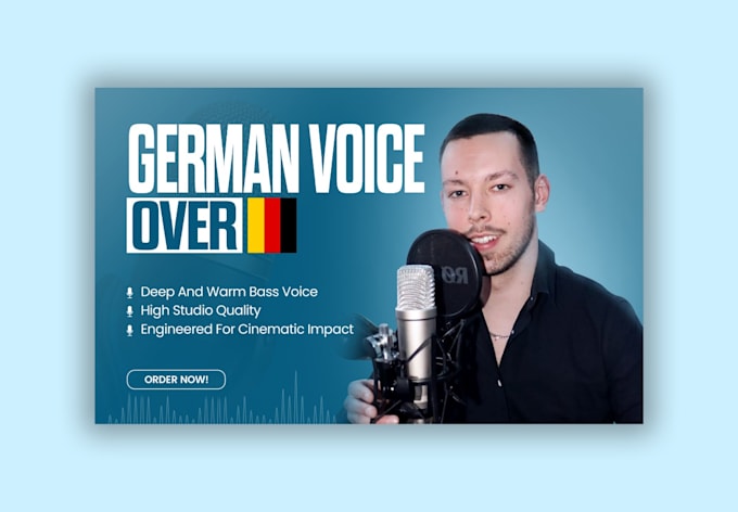create a german voice over in a deep crispy voice