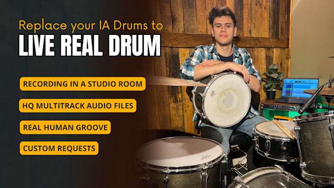 replace your ai drums with real human drums tracks