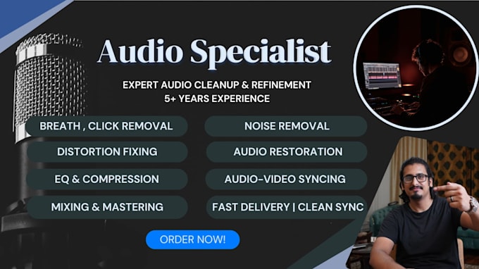 professionally edit denoise clean and enhance your audio