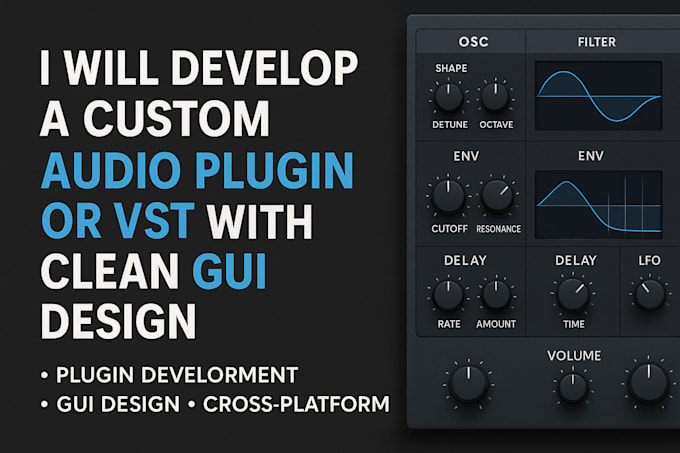 Develop a custom audio plugin vst aax au with clean gui design by Davie ...