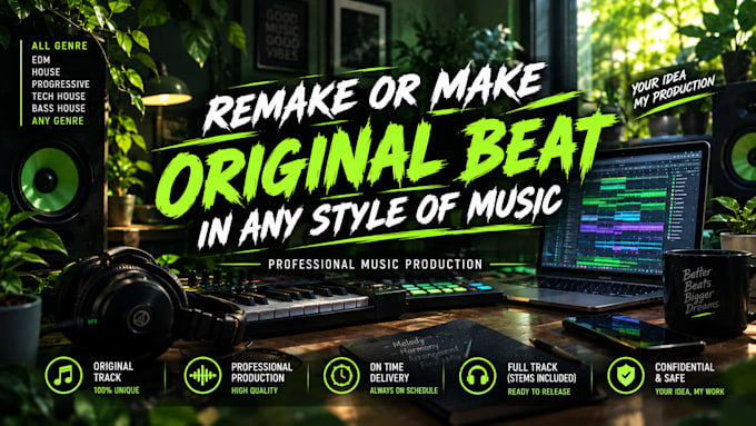 remake or make original beats in any style of music