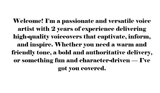 a professional voice artist