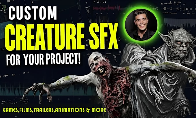 design custom monsters zombies sounds sfx for your movie or game