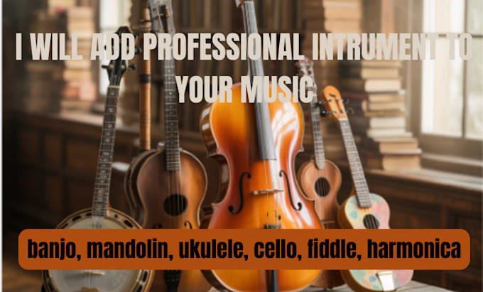 professionally add banjo, mandolin, ukulele, cello, fiddle or harmonica for you