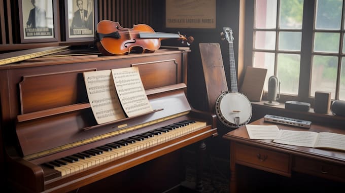 record and transcribe pro fiddle, banjo, harmonica, mandolin, accordion, piano