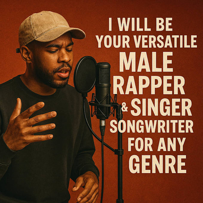 be your professional male rapper and songwriter for hip hop, trap, rnb music