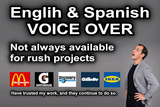 record an english or spanish pro voice over for you