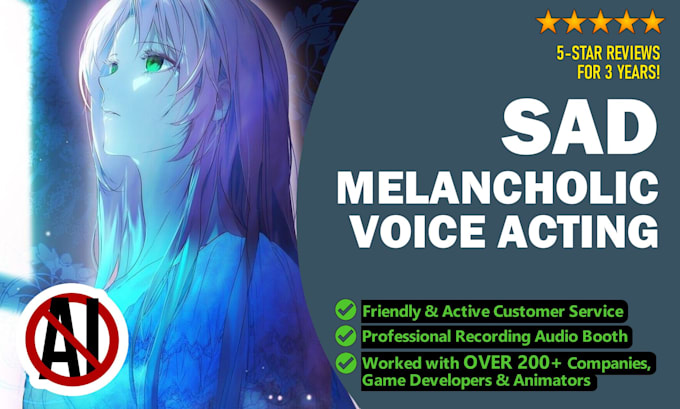 do sad and melancholic narration female voice over actor
