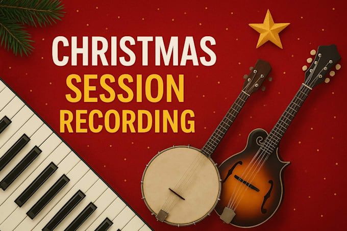 record professional christmas session tracks on piano, banjo, or mandolin