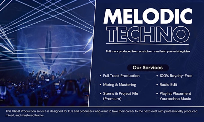 make a powerful melodic techno track for you