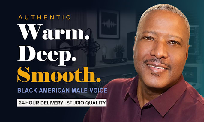 record an authentic black american male voice over for ads and narration