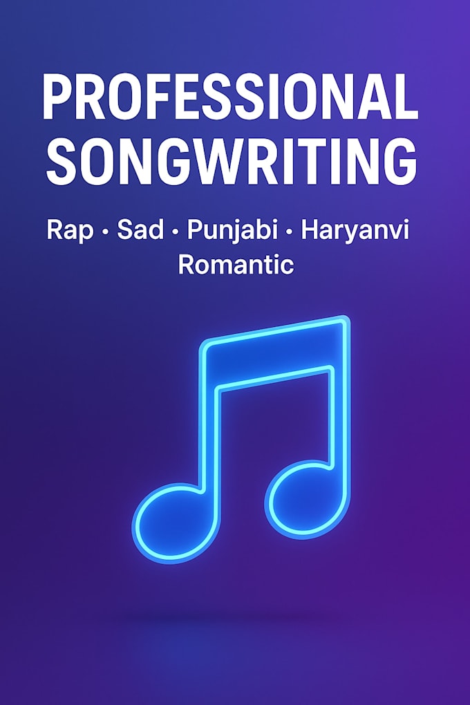 write original hindi, punjabi songs, rap