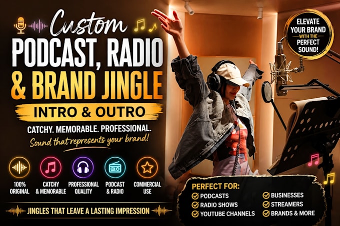 create a custom podcast, radio or brand jingle intro and outro