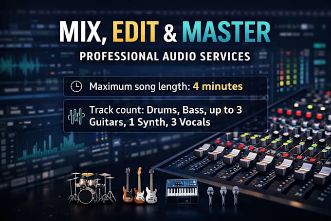 edit, mix and master your song professionally