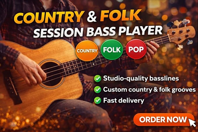 be your professional country and folk session bass player