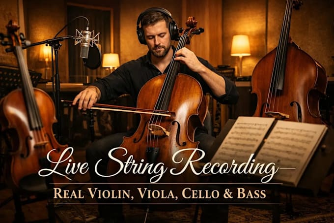 record professional live string performances violin, viola, cello and contrabass