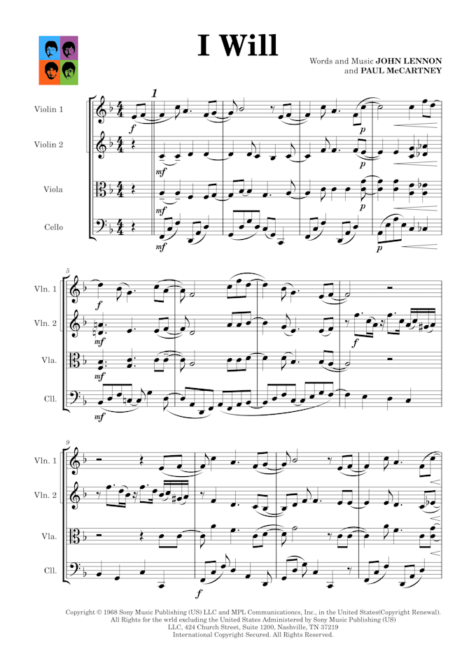create musical arrangements for your string quartet