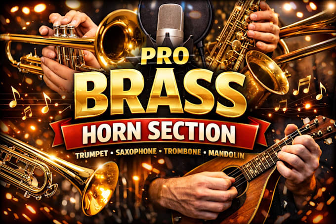 record pro brass horn section trumpet, saxophone, trombone, mandolin
