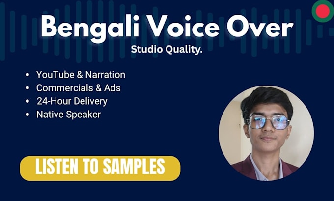 provide professional bengali voice over for any project