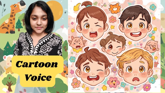 record female male cartoon voice over
