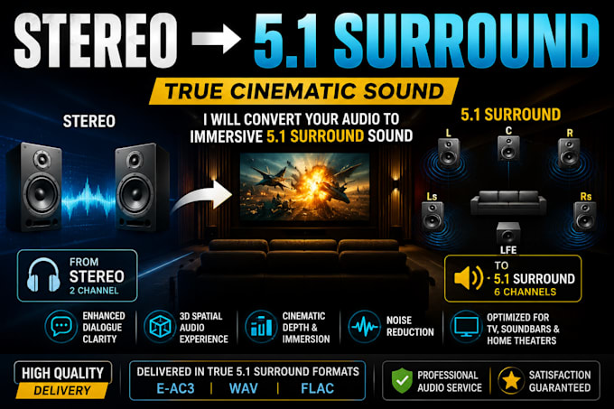 convert your stereo audio to immersive surround sound