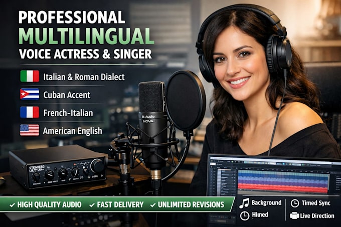 do multilingual voiceover, neutral and characters voices