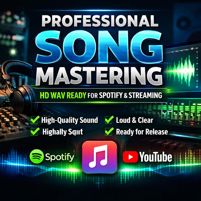 master your song professionally for streaming platforms in HD wav